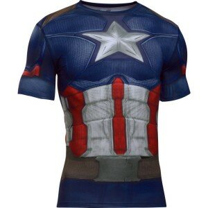 koszulka męska rashguard UNDER ARMOUR ALTER EGO Transform Yourself Kapitan Ameryka Compression Shirt 1273691-410